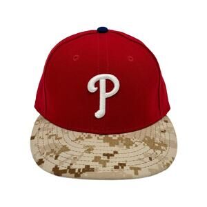 Philadelphia Phillies New Era 59Fifty Fitted 7 1/8 Hat Cap MLB Baseball Camo Red
